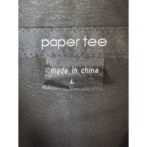 Paper Tee Women’s Faux Leather Moto Vest Long Sheer Back Layered Look Size Large - Picture 6 of 8